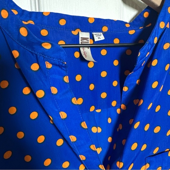 KUT For The Kloth XL Women's Button Down Long Sleeve Shirt-Polka Dot Office - Picture 11 of 12